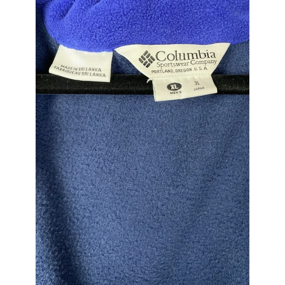 Vintage Columbia 3 in 1 Jacket Mens XL Blue Orange Fleece Interchange Hooded 90s